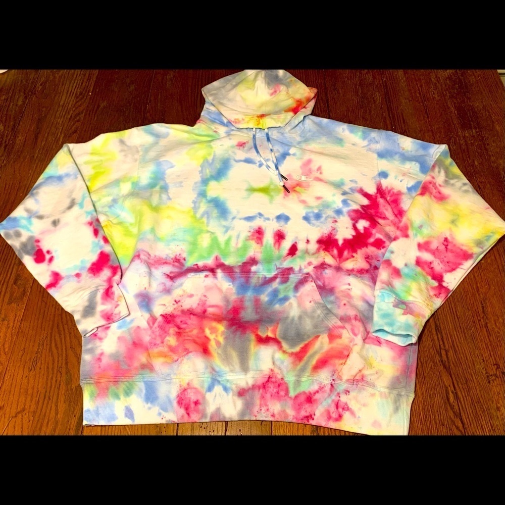 Champion Ice Dyed Unisex Large Hoodie NWT custom one of a kind
